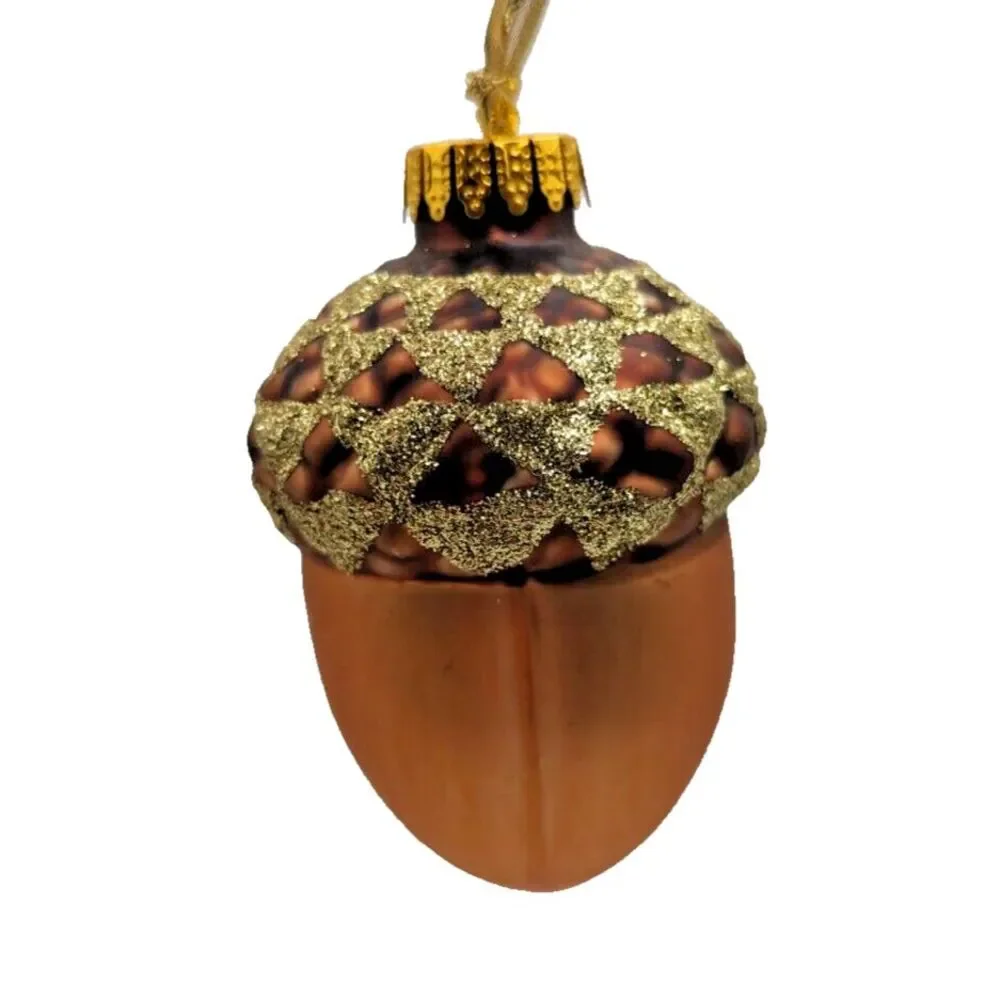 Acorn Blown Glass Ornament Lot of 6